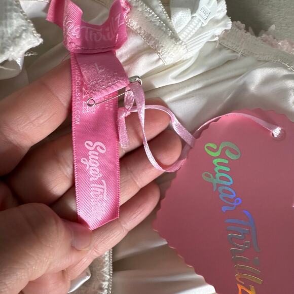 Dollskill Sugar Thrillz Sparkling Enchantment Mini Dress, White, L - Picture 6 of 7